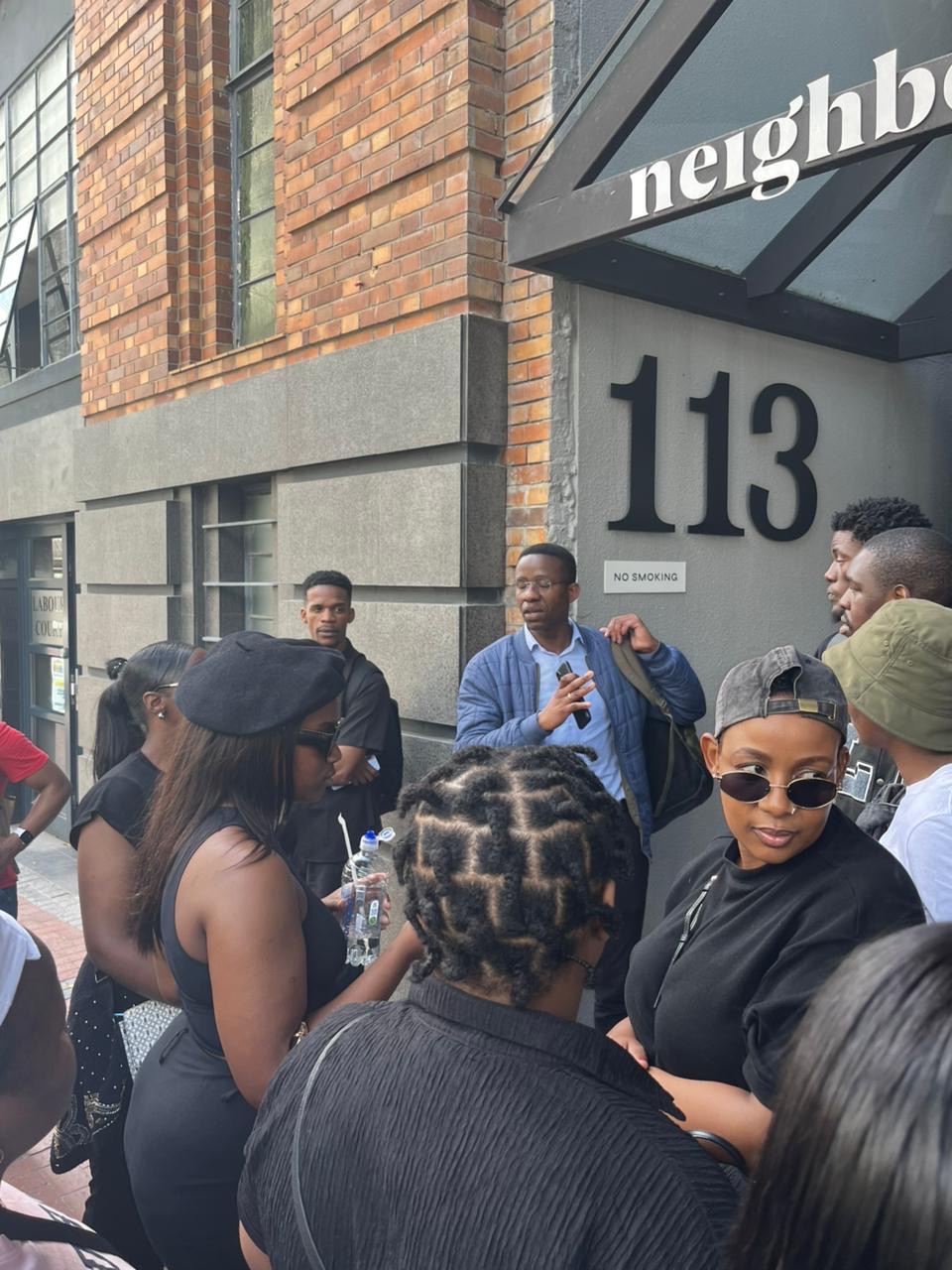 SATUCC members at the labour court to challenge an illegally imposed lockout by Alorica S.A, one of the BPO's in Cape Town that underpays their employees